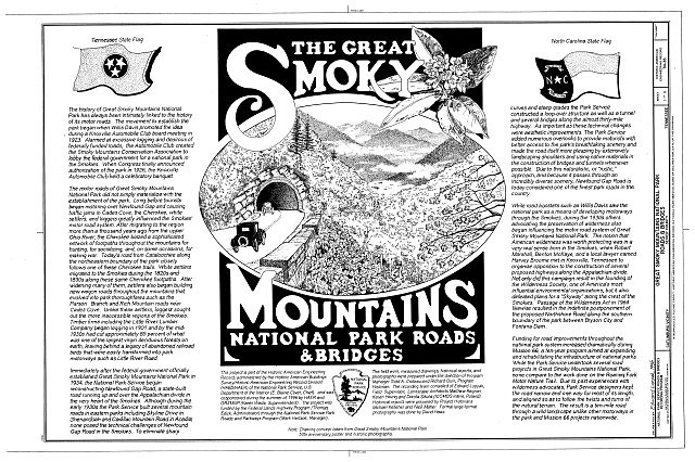 Great Smoky Mountains National Park Roads Bridges Gatlinburg Tennessee 1930s