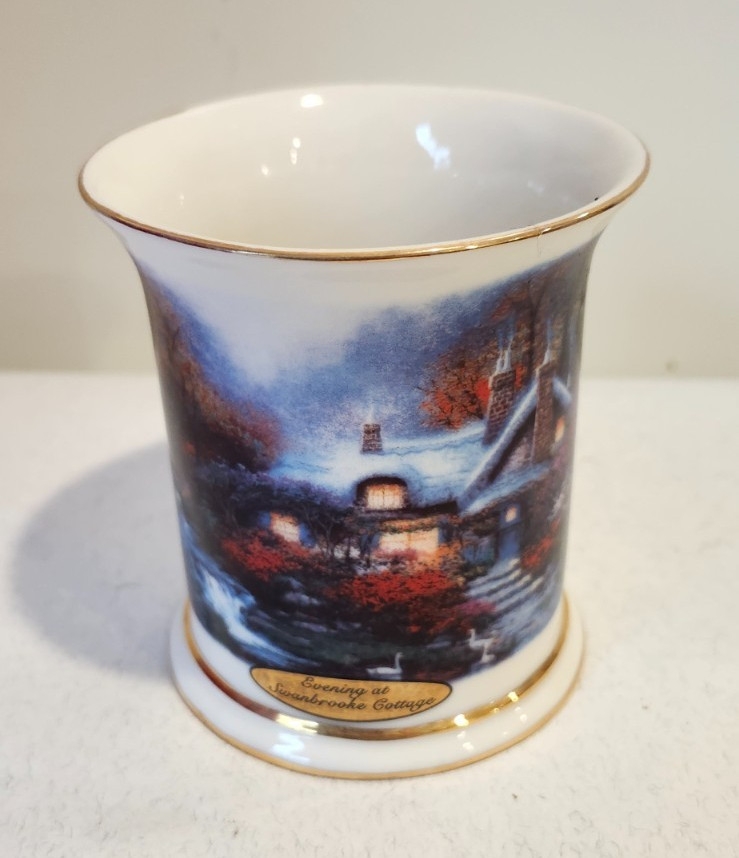 Thomas Kinkade Evening at Swanbrooke Cottage Candle Holder