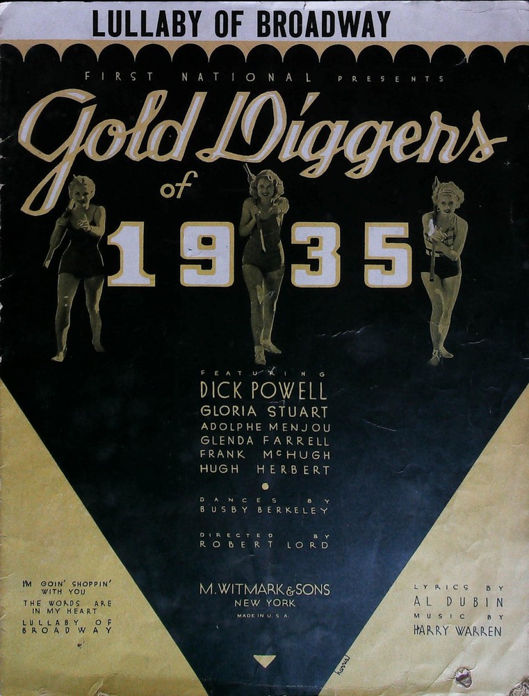 Lullaby of Broadway Vintage Sheet Music from 