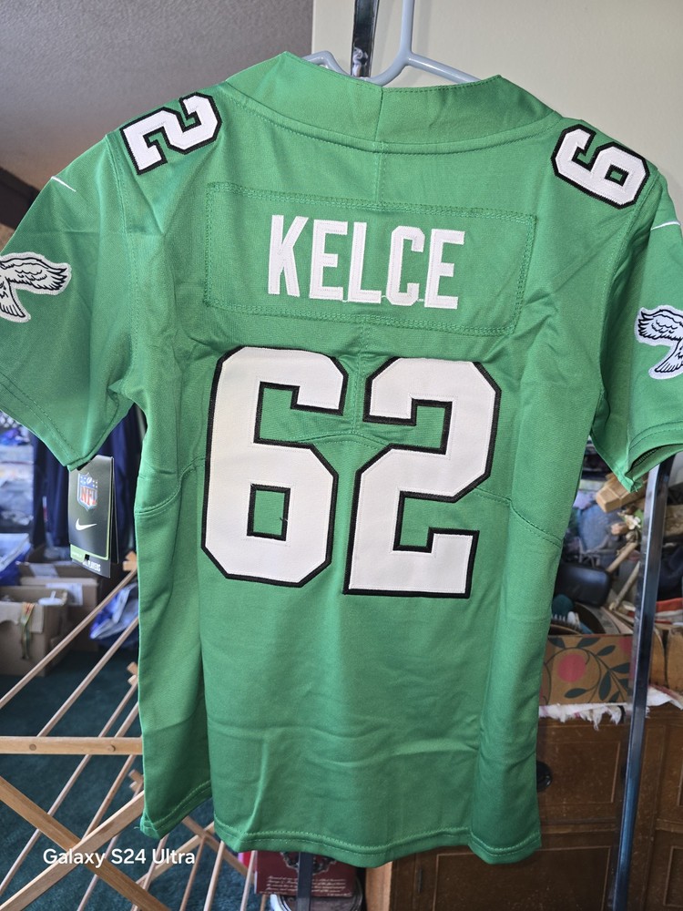 Jason Kelce YOUTH Kelly Green Philadelphia Eagles NFL Game Jersey YOUTH small
