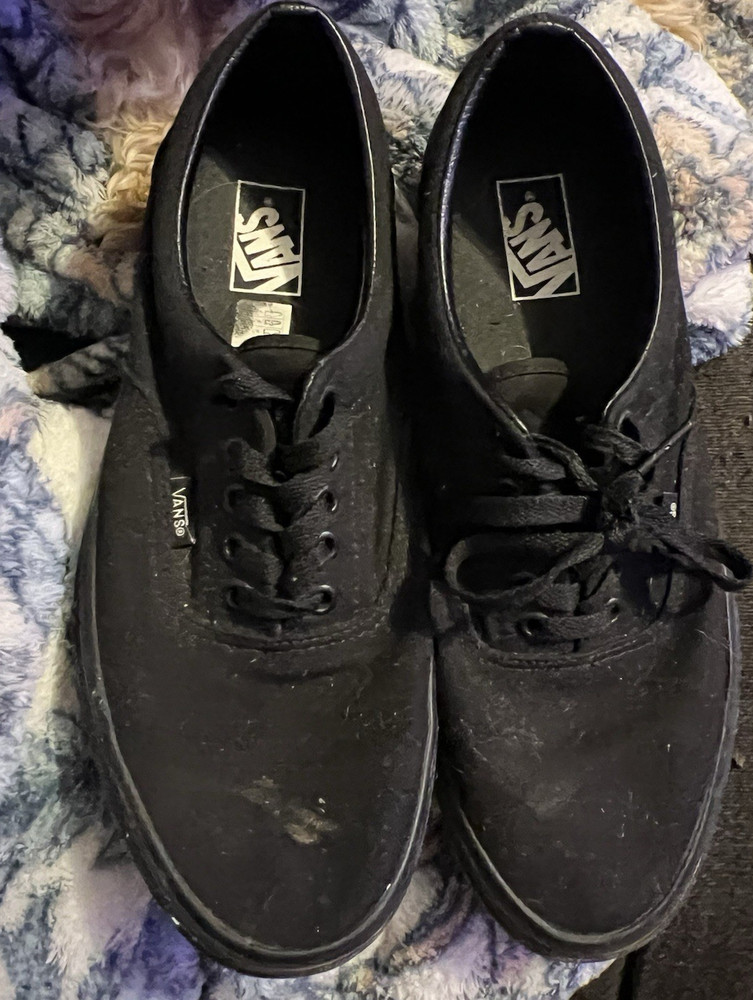 VANS Men's Black Canvas Sneakers Lace Up Lightweight Comfort US Size 10.5