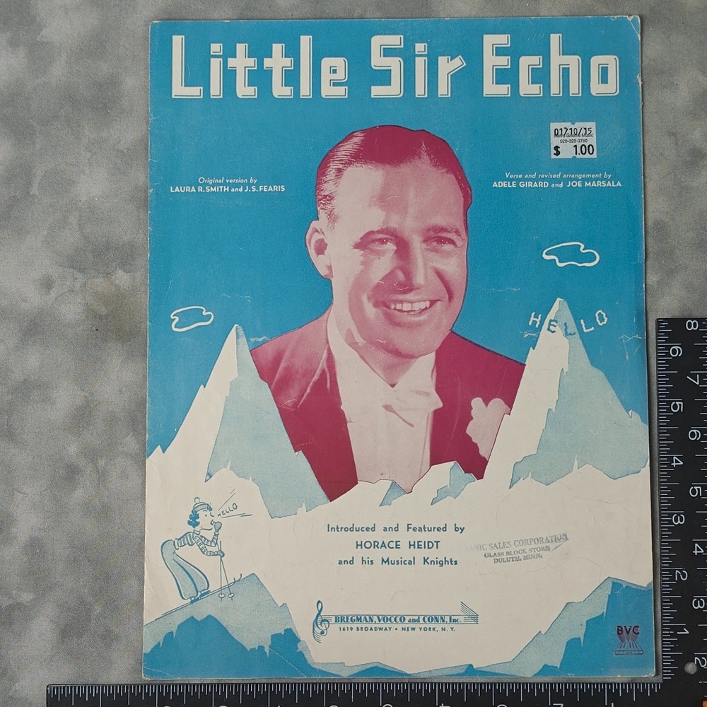 1939 Little Sir Echo Sheet Music Horace Heidt Musical Knights BVC Vintage Piano!