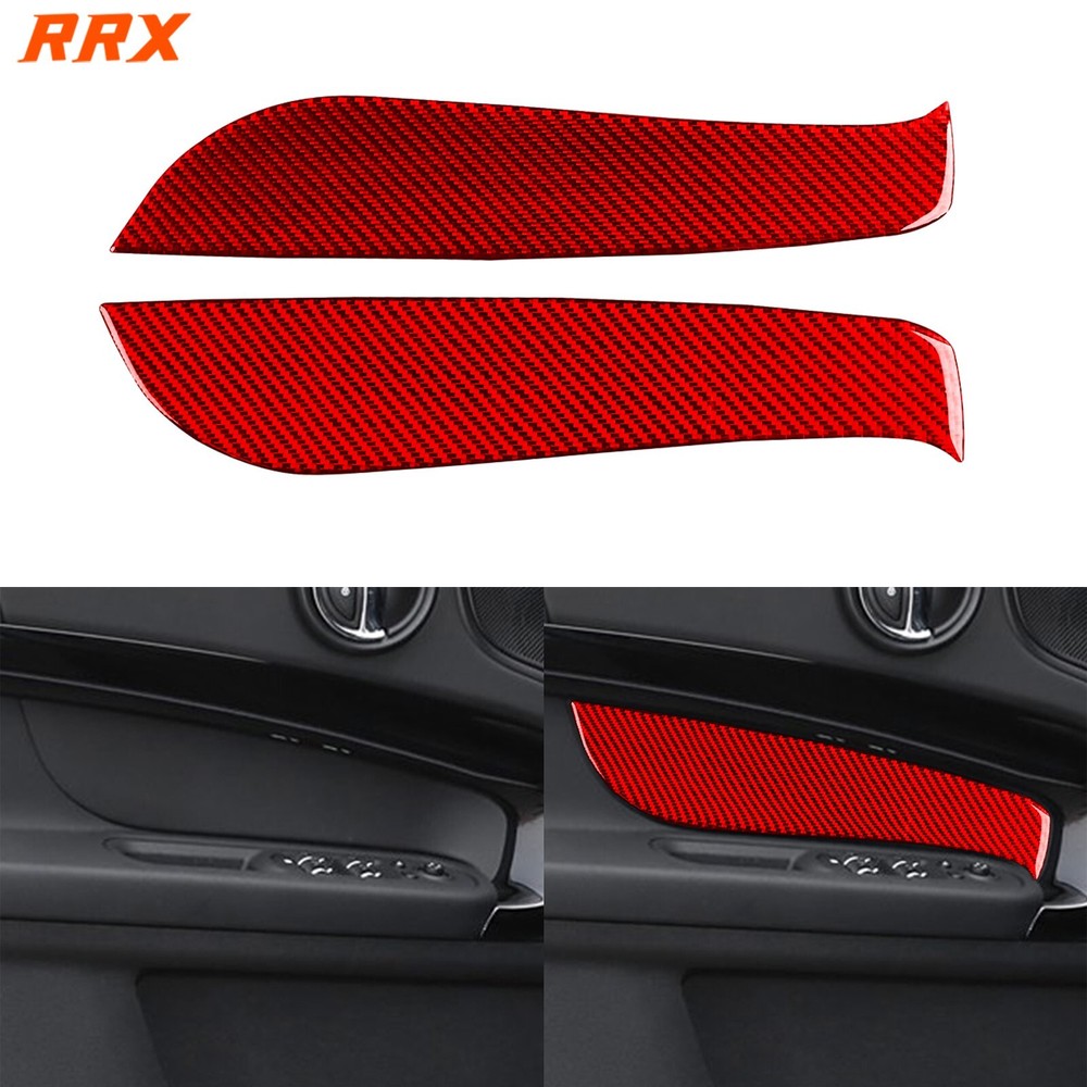 Red Carbon Fiber Interior Front Door Panel Cover For Mini Cooper Countryman F60