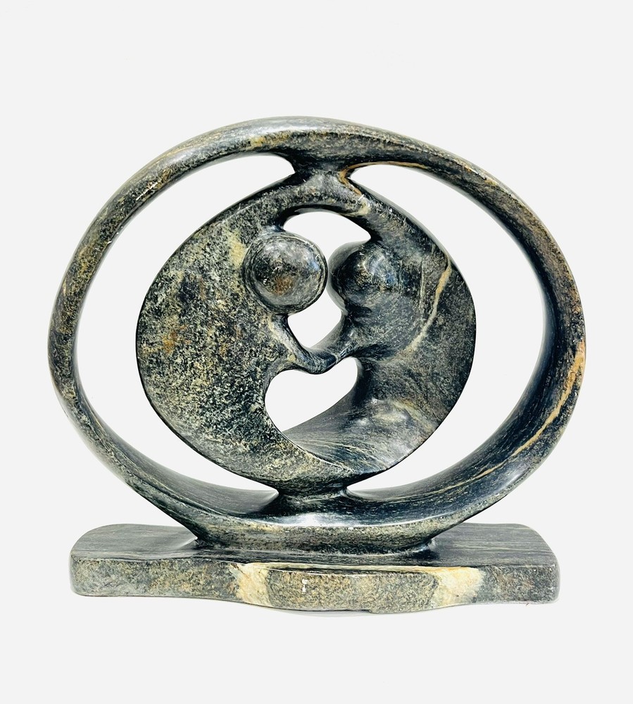 Modern Abstract Biomorphic Carved Marble Sculpture by I Vallea-image