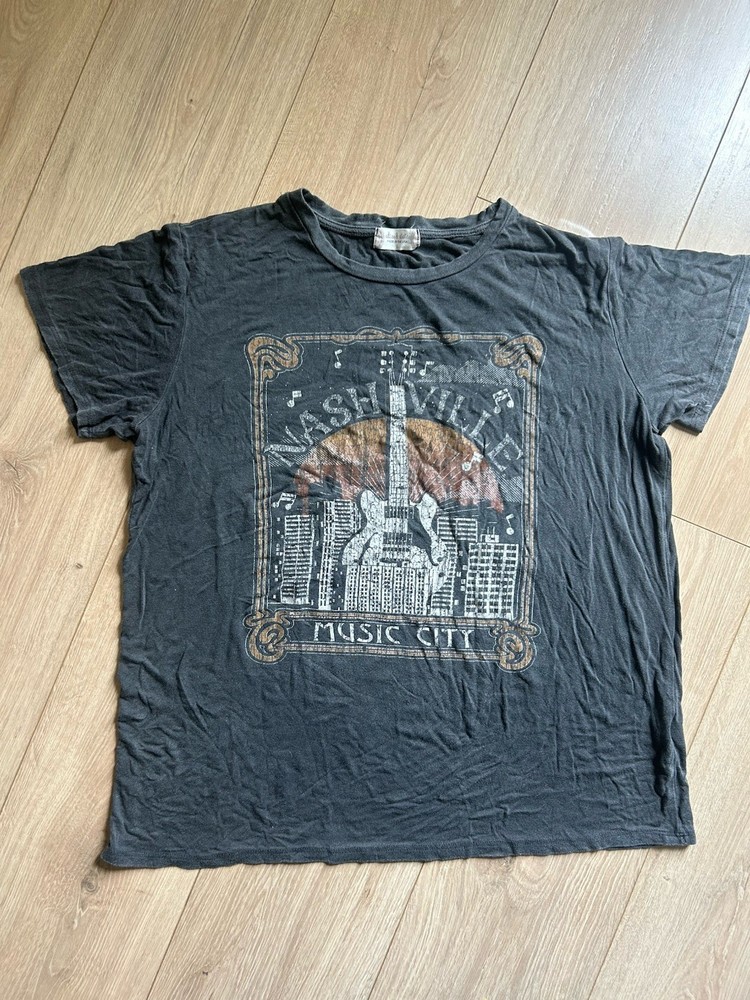 Allsport Men's Music Graphic Print Crew Neck T-Shirt Black Short Sleeve Size L