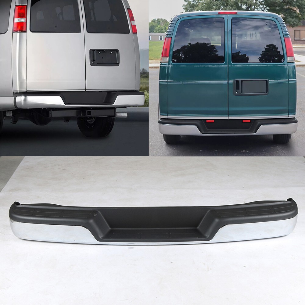 New Steel Rear Step Bumper Assembly For 96 1997-2021 Chevy Express& GMC Savana