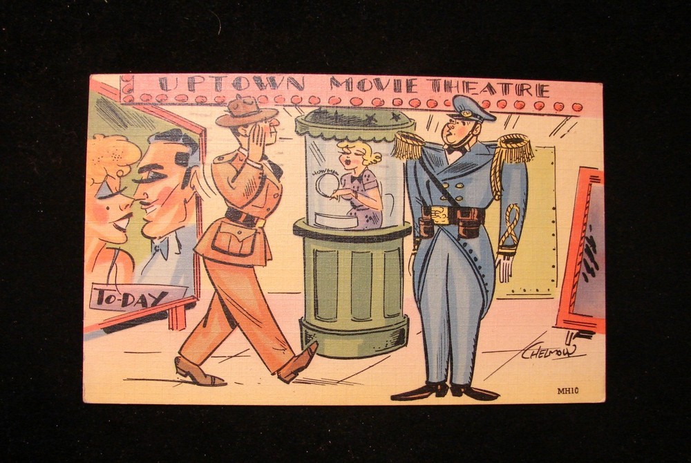 1943 Wwii Postcard Military Comic 
