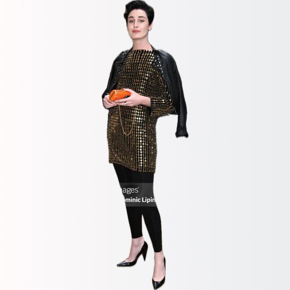 Michael Kors Collection $2195 Cashmere Sequin Boatneck Runway Sweater Mini Dress