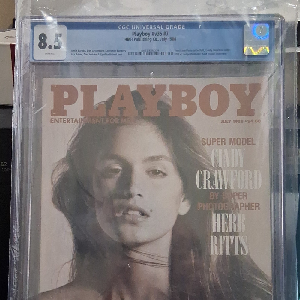 Playboy Magazine July 1988 Cindy Crawford Cover, Herb Ritts Photography
