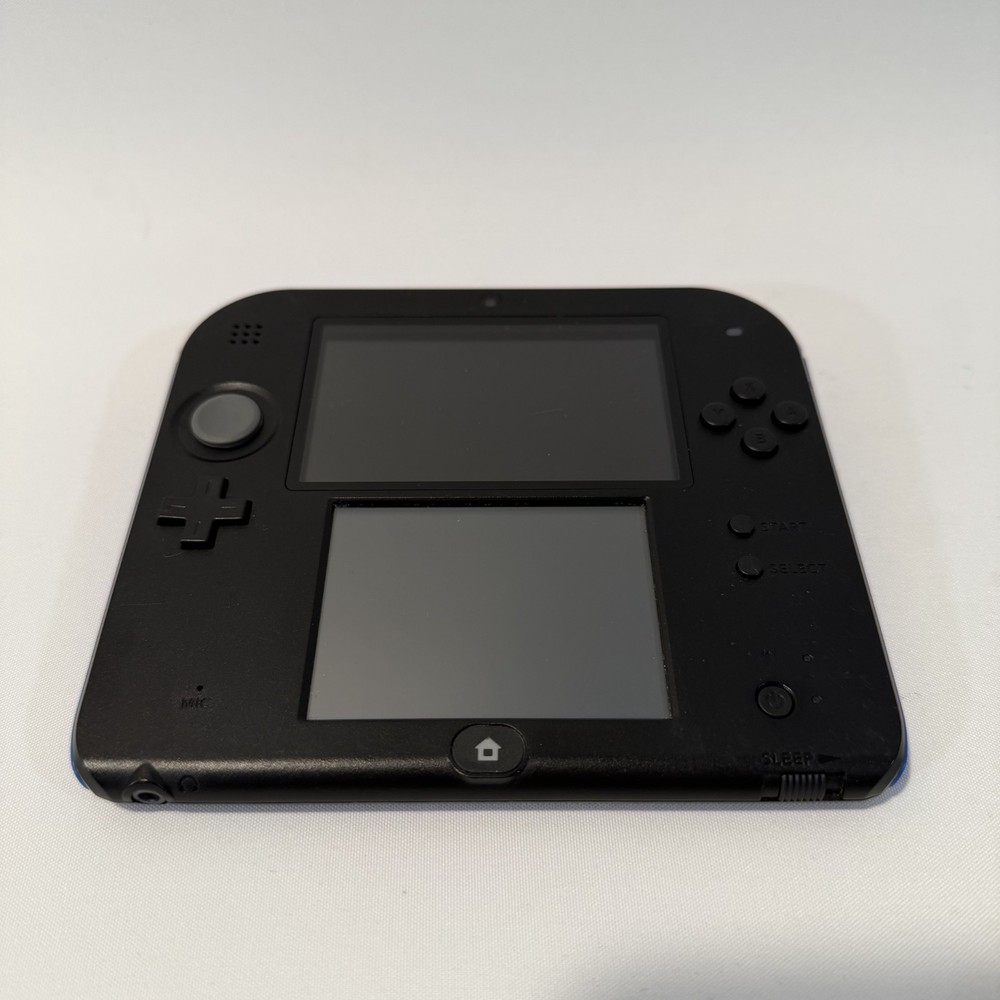 Nintendo 2DS Black Blue Handheld Console 4GB SD Card Tested Working No Charger