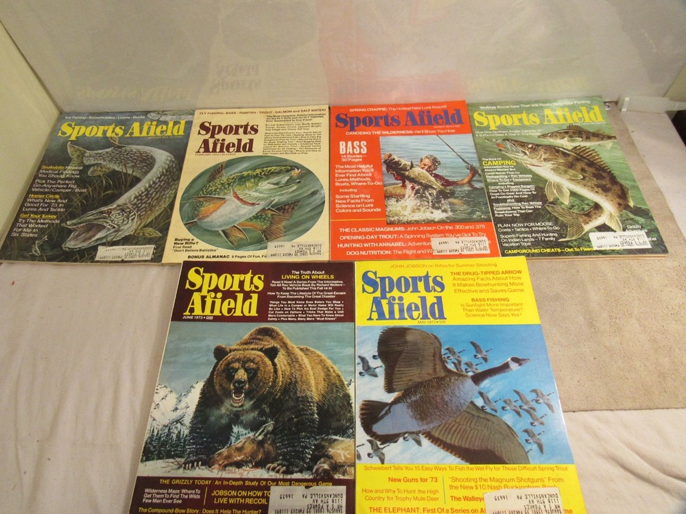 vintage Sports Afield Magazines Fishing Hunting Outdoor Lot of 6 70's