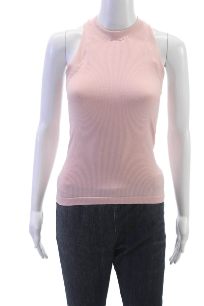 Athleta Womens Sleeveless Basic Tank Pink High Neck Polyester Size XSFree Shipping in US $100+ Orders | $6.95 Orders Below