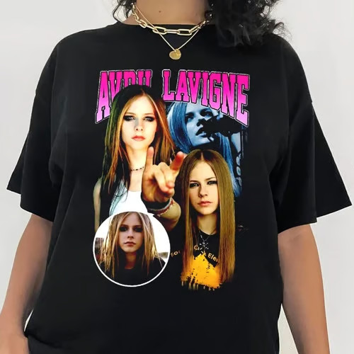 Avril Lavigne tshirt Lovely Female Singer Cotton Men All Size Shirt