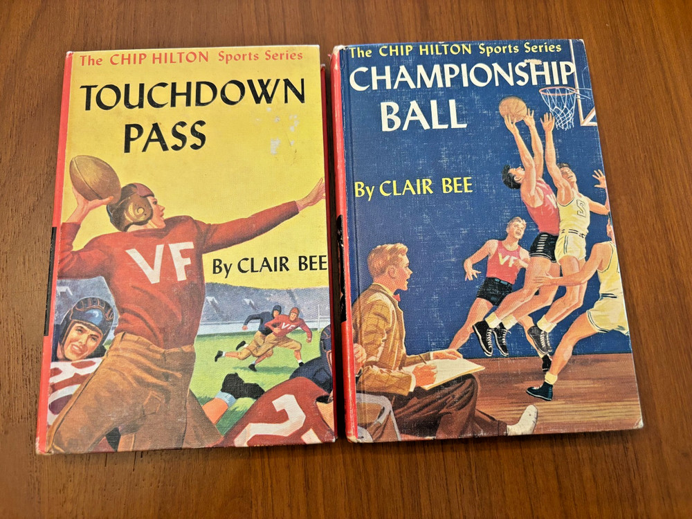 Chip Hilton Sports Hc Lot Of 2 Touchdown Pass Championship Ball Clair Bee 1948