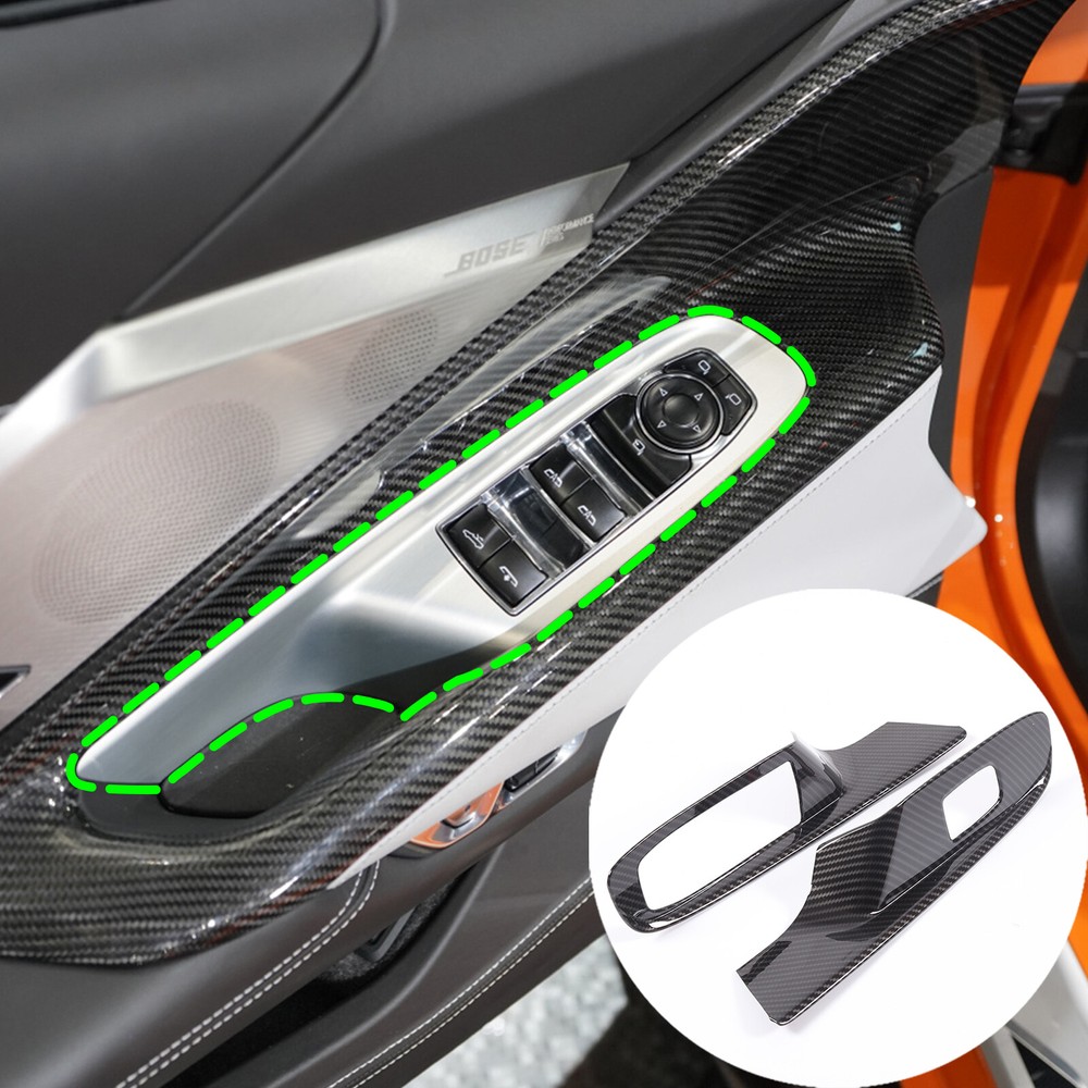 ABS Interior Window Lift Button Trim Panel for Corvette C8 Convertible 2020-2025-image