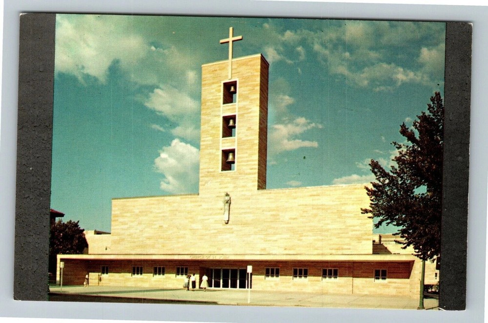 Rochester MN-Minnesota, St. John's Catholic Church, Outside, Vintage Postcard