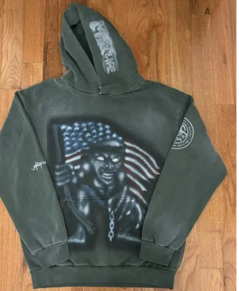TRAVIS SCOTT METLIFE *EXCLUSIVE* UTOPIA TOUR MERCH SIZE L GREEN HOODIE