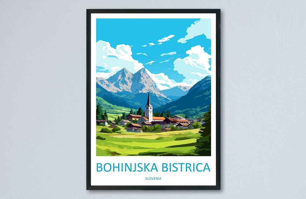 Bohinjska Bistrica Travel Print Bohinjska Bistrica Home Dcor Slovenia Art Print