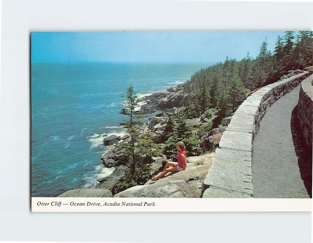 Postcard Otter Cliff Ocean Drive Acadia National Park Maine USA-image