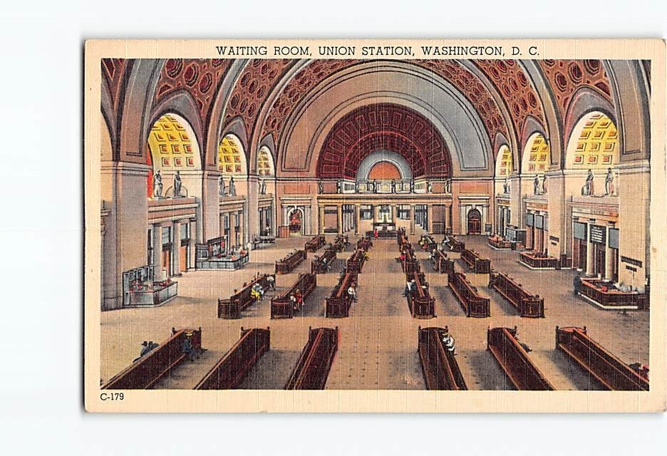 Postcard Waiting Room Union Station Washington DC USA