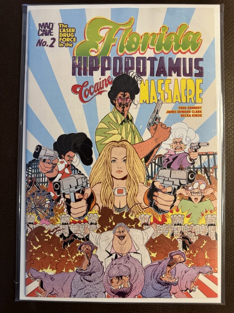 MAD Cave Studios Florida Hippopotamus Cocaine Massacre #2 James Edward Clark Bo…