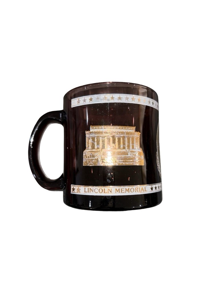 Vintage Lincoln Memorial Coffee Mug Smokes Glass Washington DC Abraham Lincoln