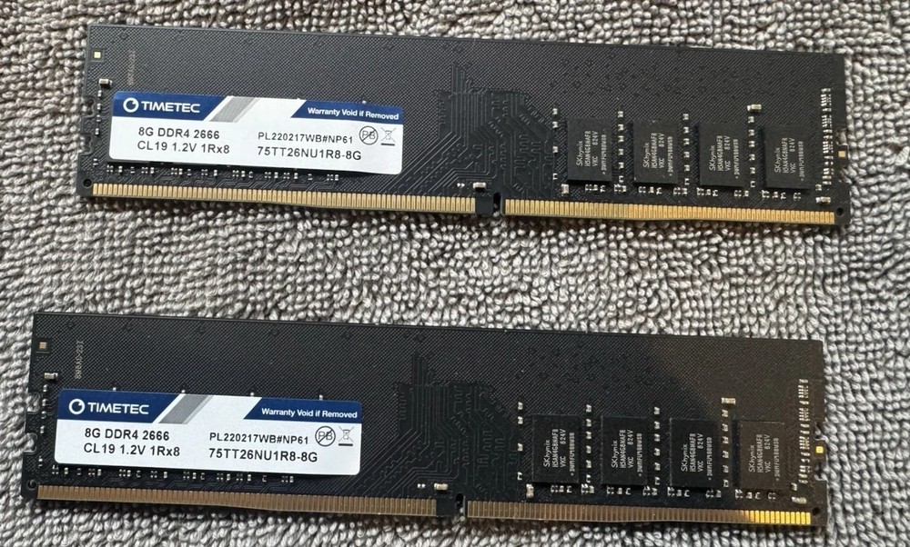 Timetec 16GB Kit 2x8GB DDR4 2666MHz Desktop RAM PC4 21300 CL19 Memory