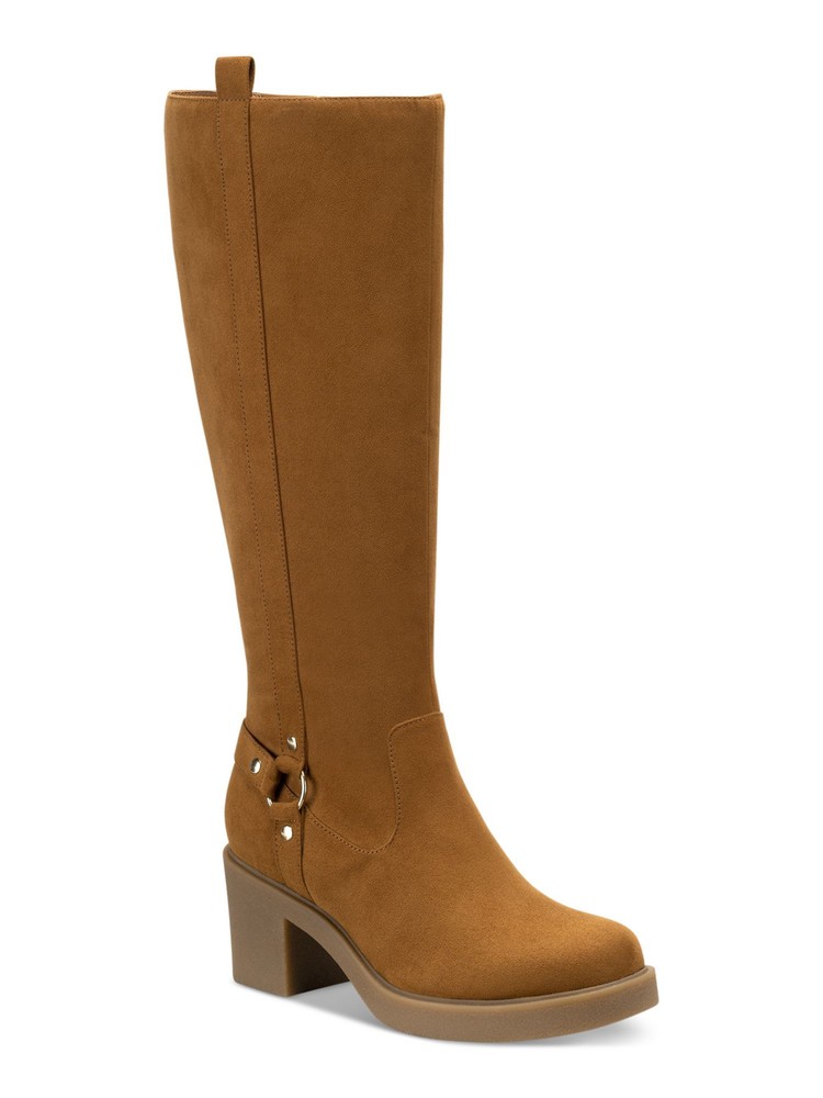 STYLE & COMPANY Womens Brown Harness Strap Brettaa Block Heel Riding Boot 9 M