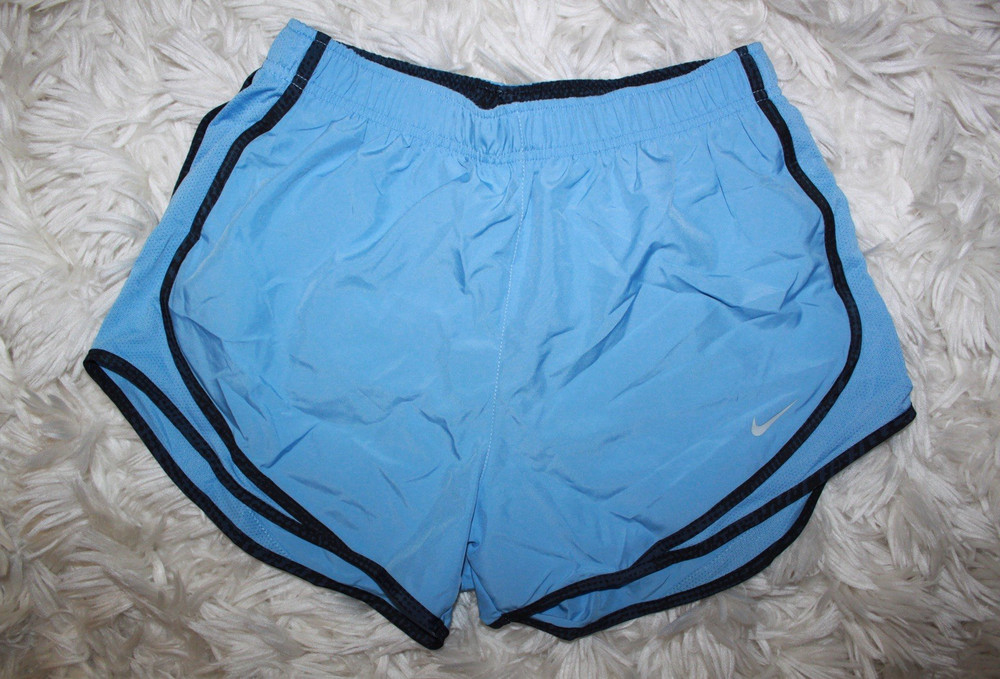Nike Dri-FIT Women’s Running Shorts Mesh Lined Elastic Waist Drawstring Blue