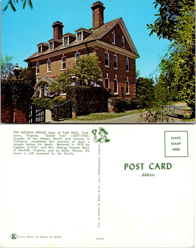 The Nelson House Yorktown Virginia VA Postcard