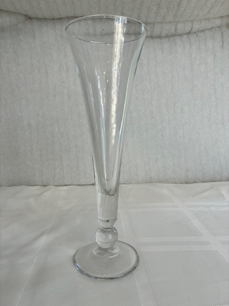 vintage crystal trumpet hollow stem champagne flutes glasses