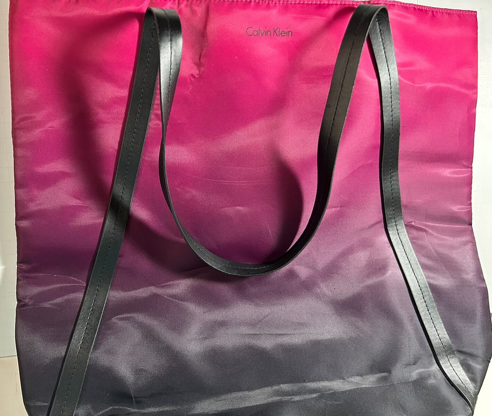 Calvin Klein Pink Fuchsia to Black Ombre Tote Bag for Gym Beach Shopping