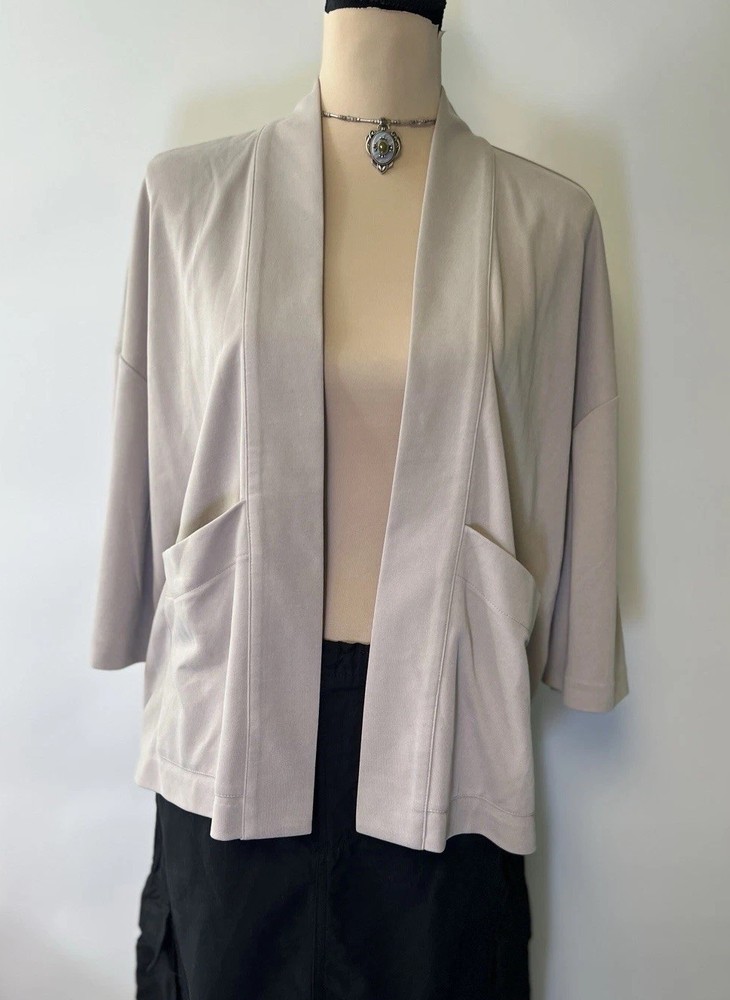 J.Jill Womens Soft Sisal Sand Washed Open Kimono  Medium P Minimalist Lagenlook