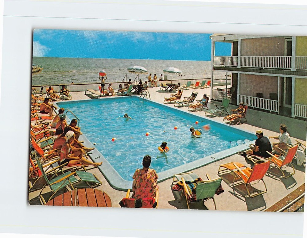Postcard Pool View Corsair Motel Cape Cod Massachusetts USA