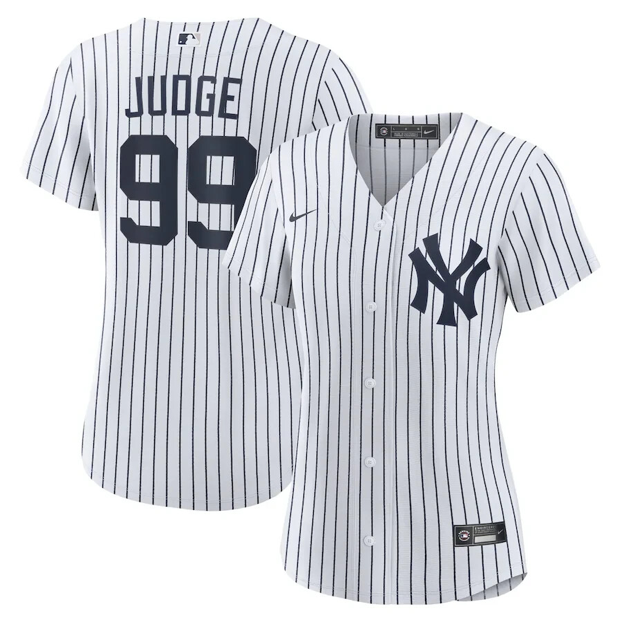 Women's  Yankees 99# Aaron Judge  White Home Replica Player Jersey