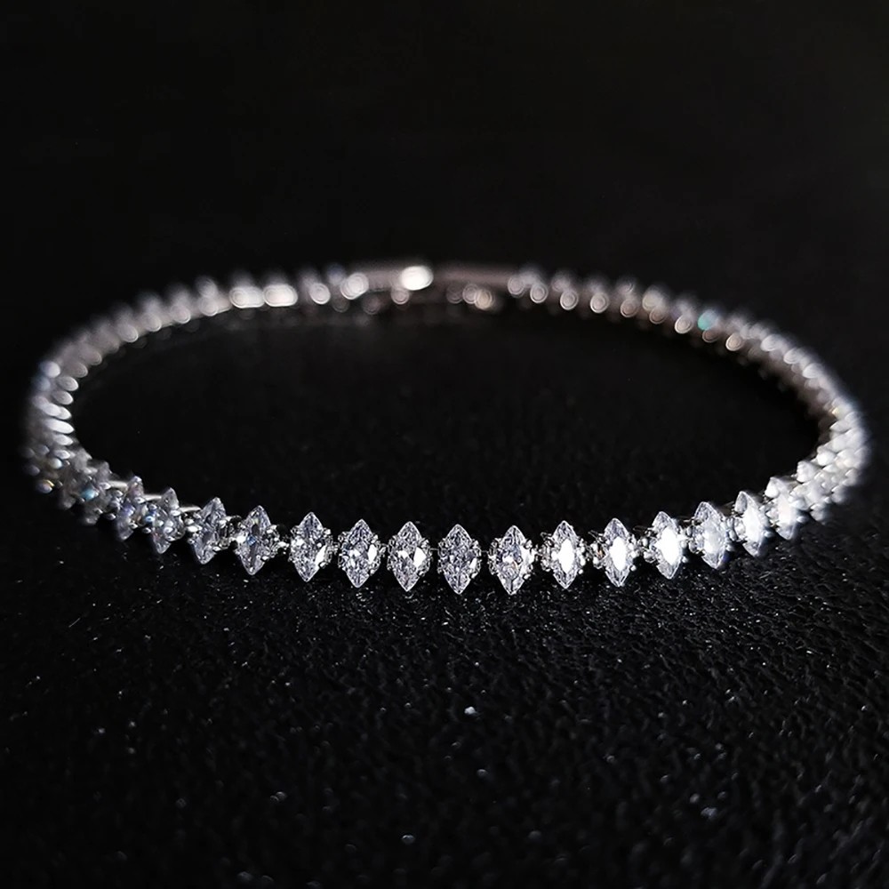925 Sterling Silver Bridal Bridesmaid Cubic Zirc tennis bracelet sterling silver