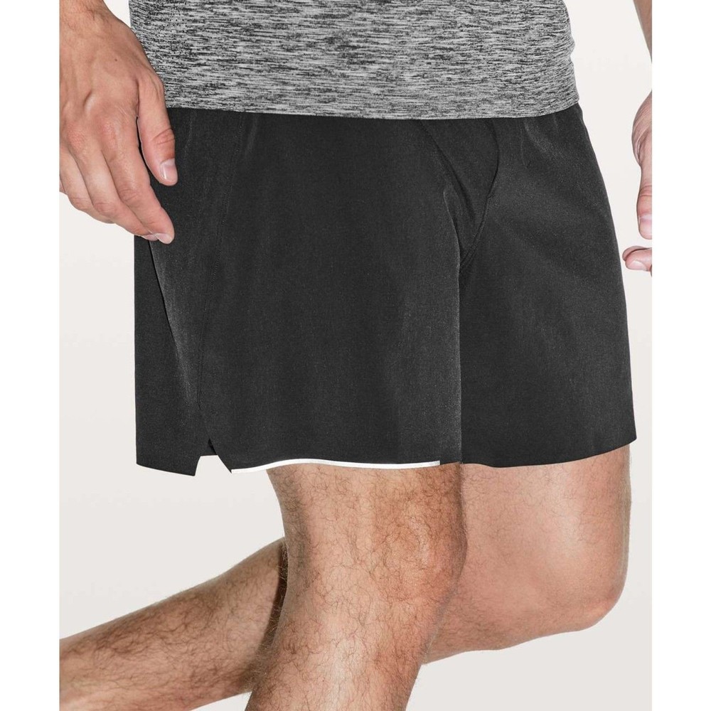 Lululemon Athletica M7A99S Black Lined Surge Shorts Mens Size Medium