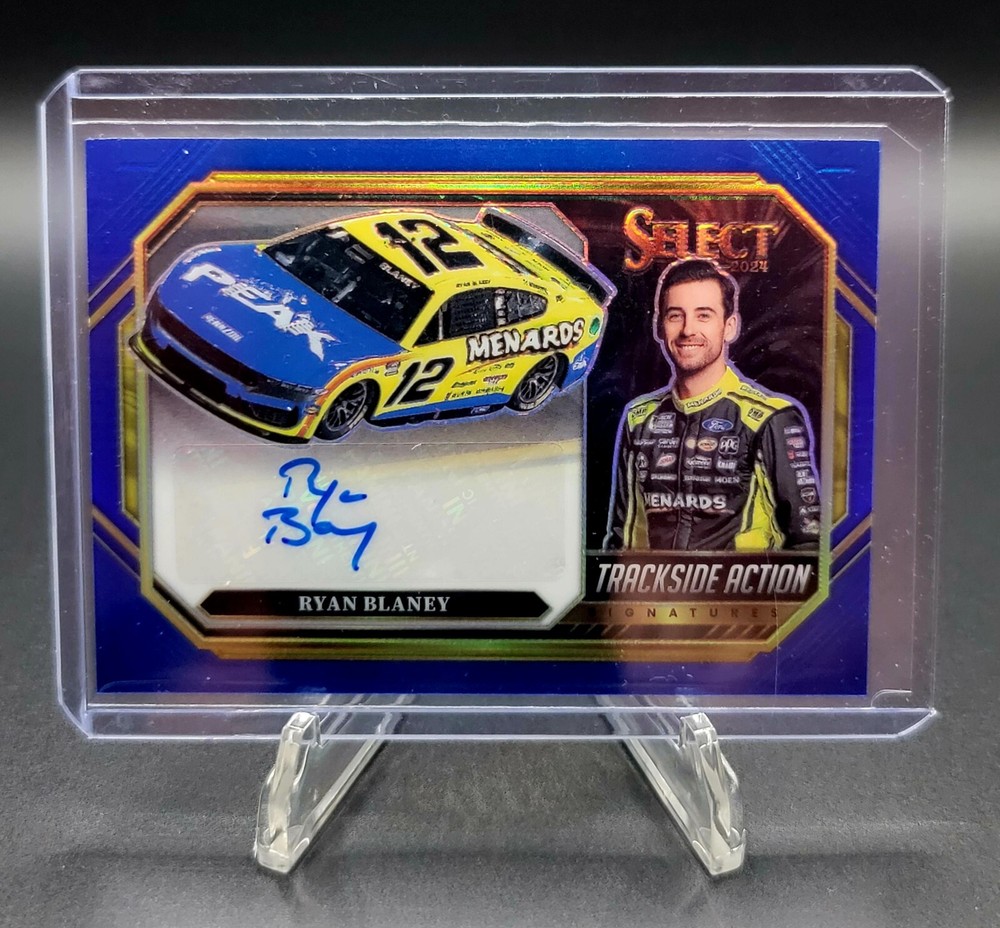 2024 Select Ryan Blaney Trackside Action Auto Blue Prizm  01/49 First Print