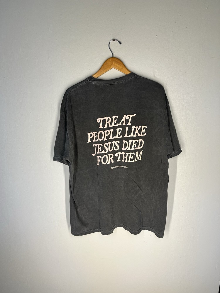 Proclamation Coalition Because He Did Jesus T-Shirt 2XL Black Comfort Colors