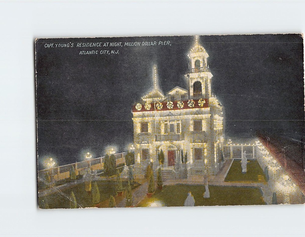 Postcard Captain Young's Residence Million Dollar Pier Atlantic City New Jersey