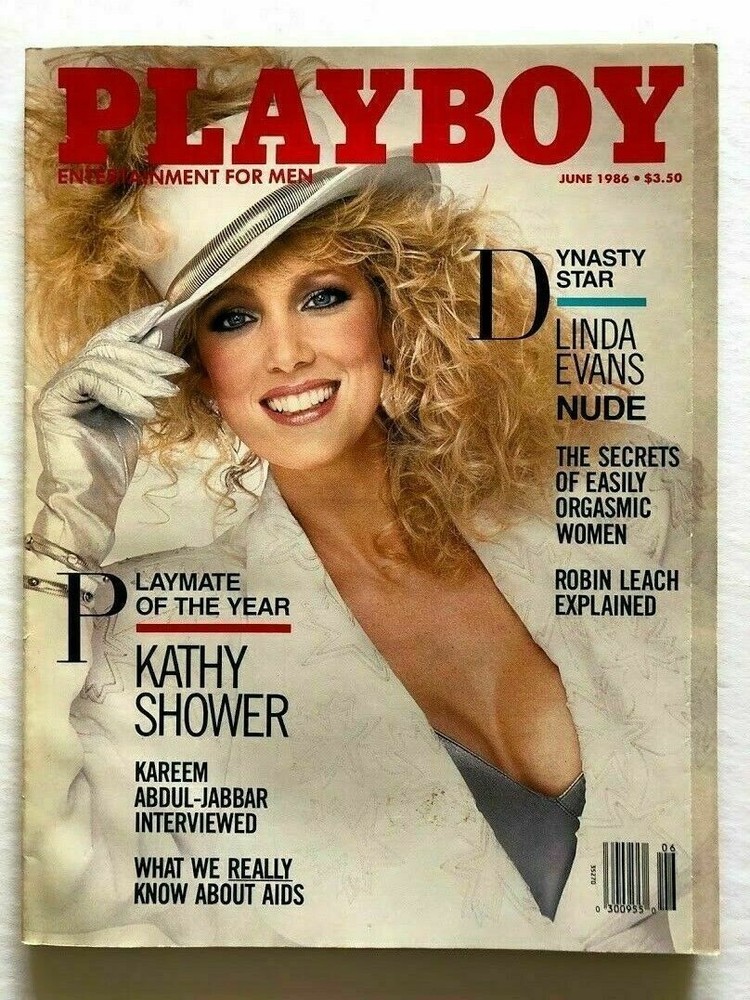 Vintage Playboy Magazine June 1986 Kathy Shower, Linda Evans, Excellent