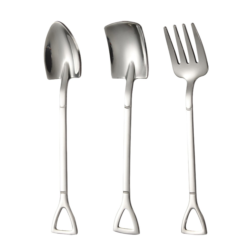 Shovel Shape Spoon Stainless Steel Pointed Dessert Spoon Dinner Tea Spoons