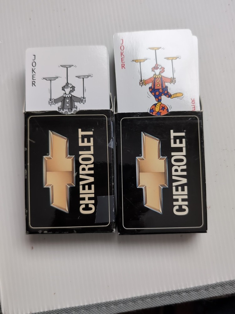 2  Vintage GM Chevrolet Premium Playing Cards COMPLETE