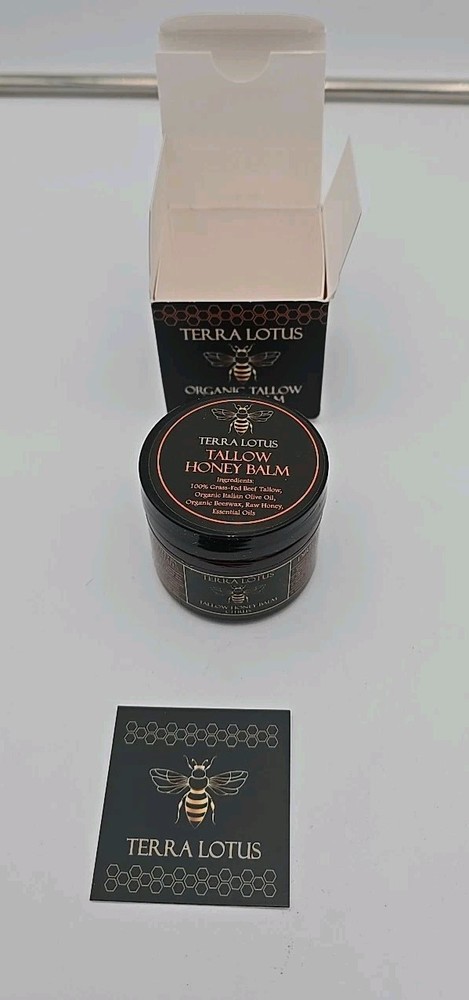 Terra Lotus Organic Grass-Fed Beef Tallow Balm with Raw Honey 2oz Citrus New