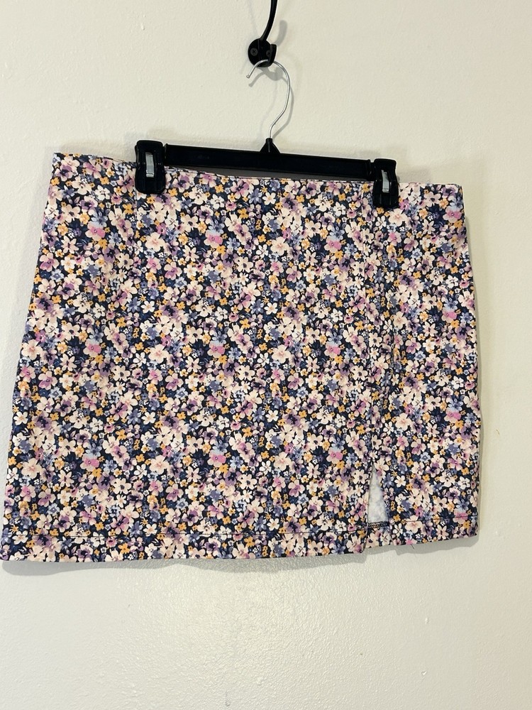 Wild Fable Floral Stretch Mini Skirt  Spandex Size 16