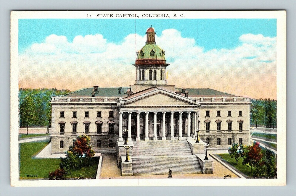 Columbia SC-South Carolina, State Capitol Vintage Souvenir Postcard
