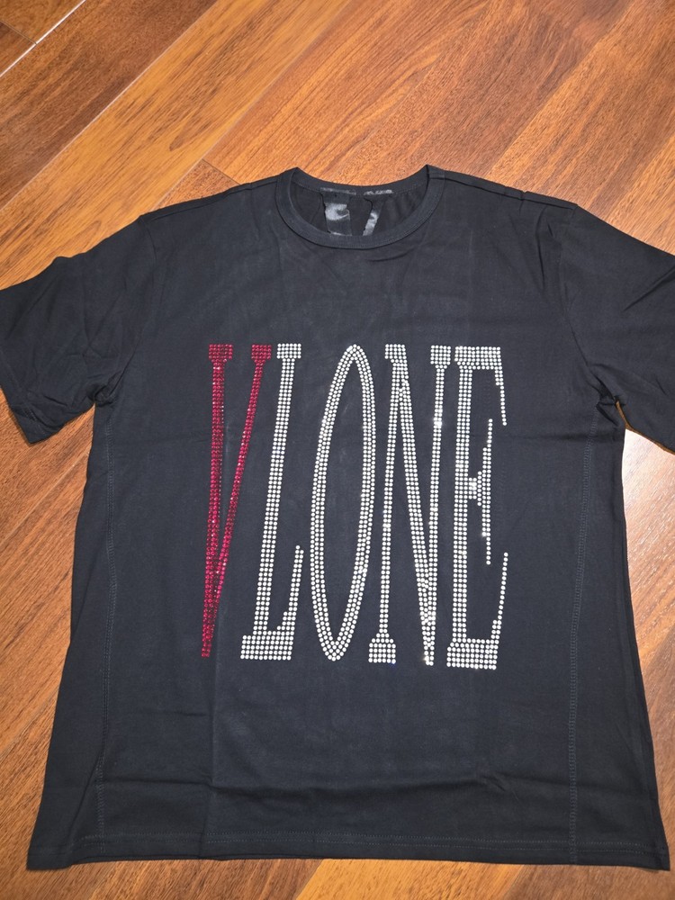Vlone x Swarovski Crystals T-shirt Sz-XL Black BNWT No Flaws No Missing Crystals