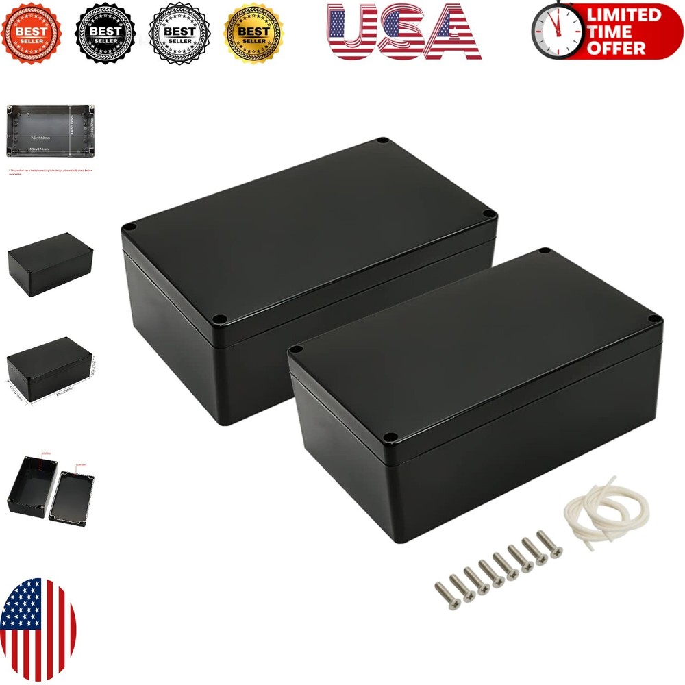 IP65 Waterproof ABS Junction Box - Compact Outdoor Electric Enclosure 2-Pack-image