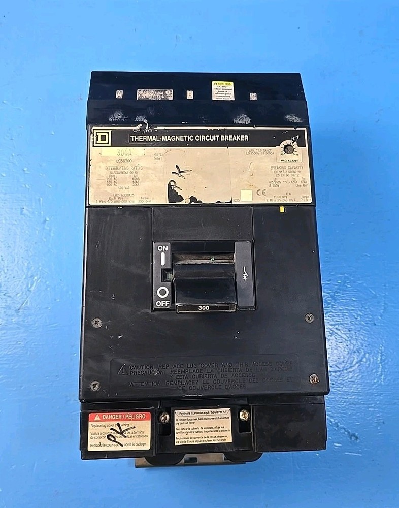 Square D I-Line LC36300 300A 600V 3Pole ILine Thermal Magnetic Circuit Breaker