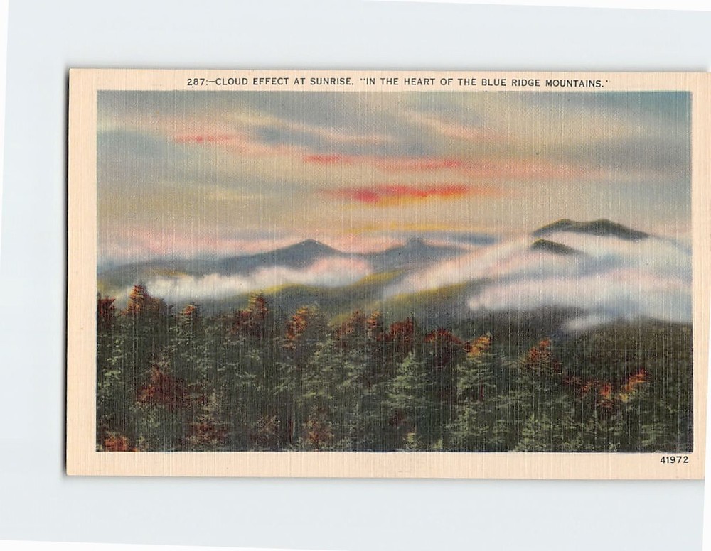 Postcard Cloud Effect At Sunrise In The Heart Of The Blue Ridge Mountains USA
